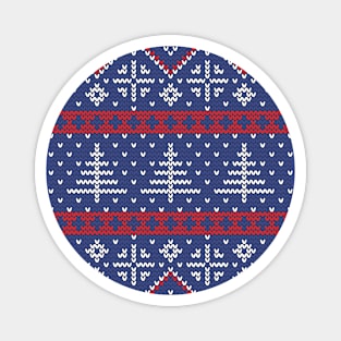 Knitting Blue Xmas tree Magnet